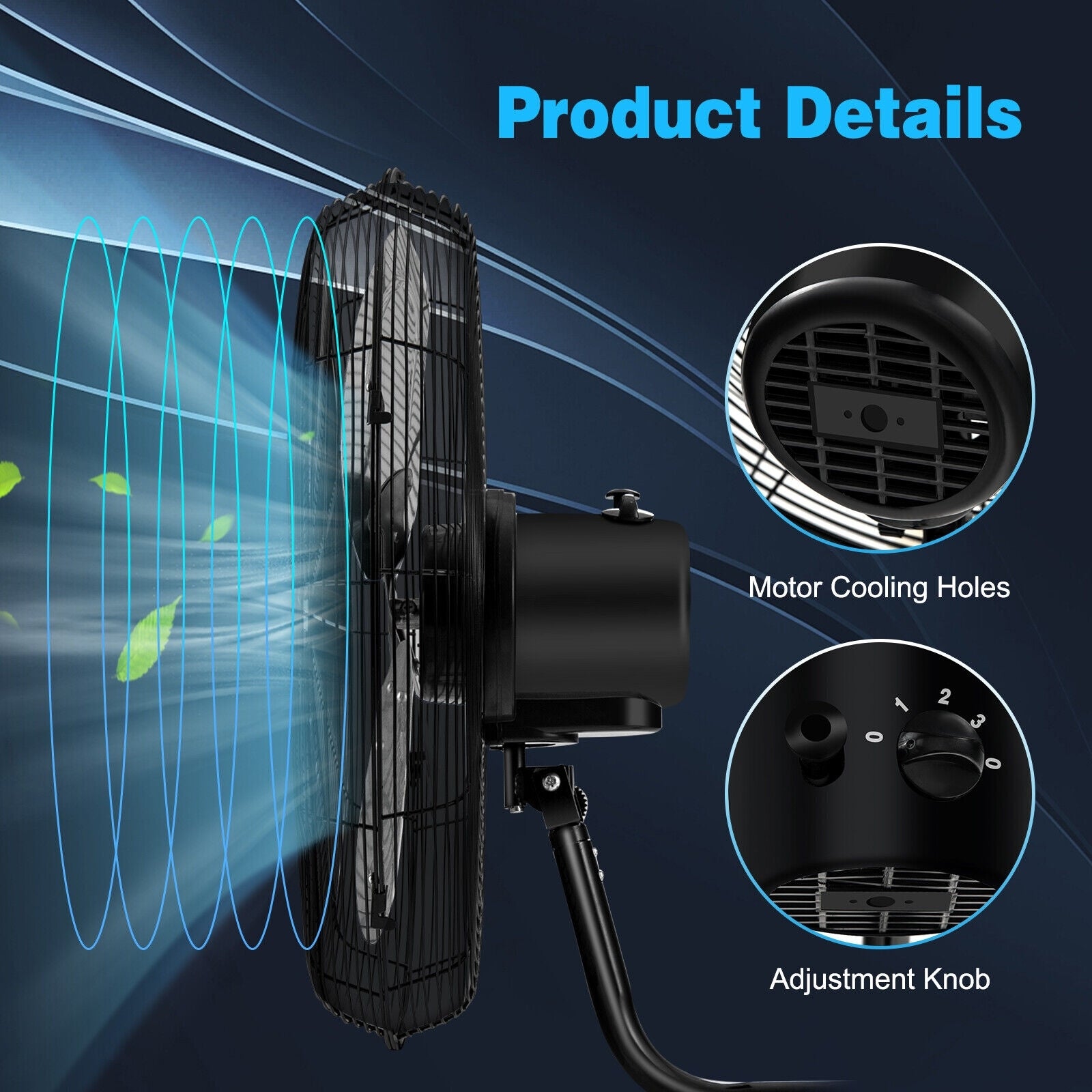 21 Inch 3 Speed Wall Mount Industrial Fan, Black Fans at Gallery Canada