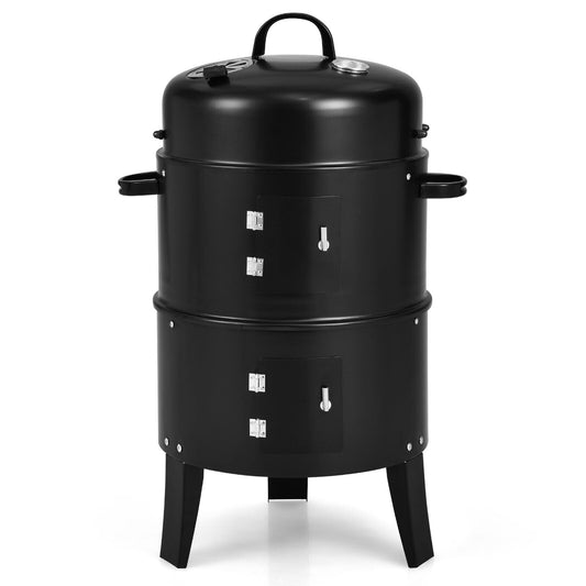 3-In-1 Charcoal BBQ Grill Cambo With Thermometer, Black Outdoor Grills Black at Gallery Canada