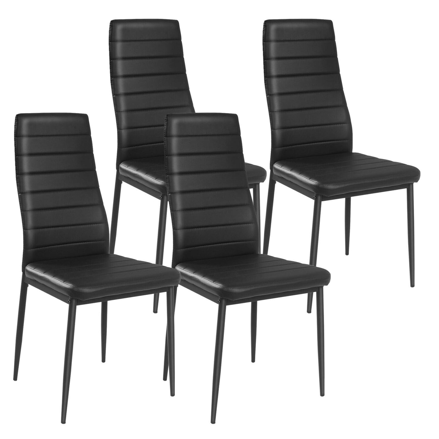 Modern Leather Dining Chair Set, 4 Pieces, Metal Frame Dining Chairs Options at Gallery Canada