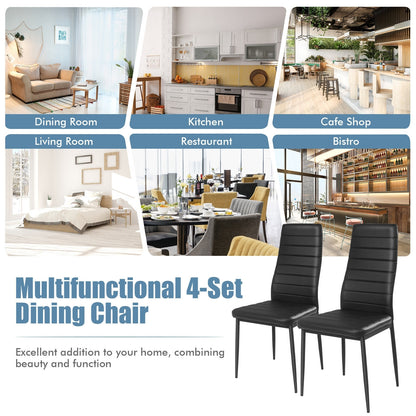 Modern Leather Dining Chair Set, 4 Pieces, Metal Frame Dining Chairs at Gallery Canada
