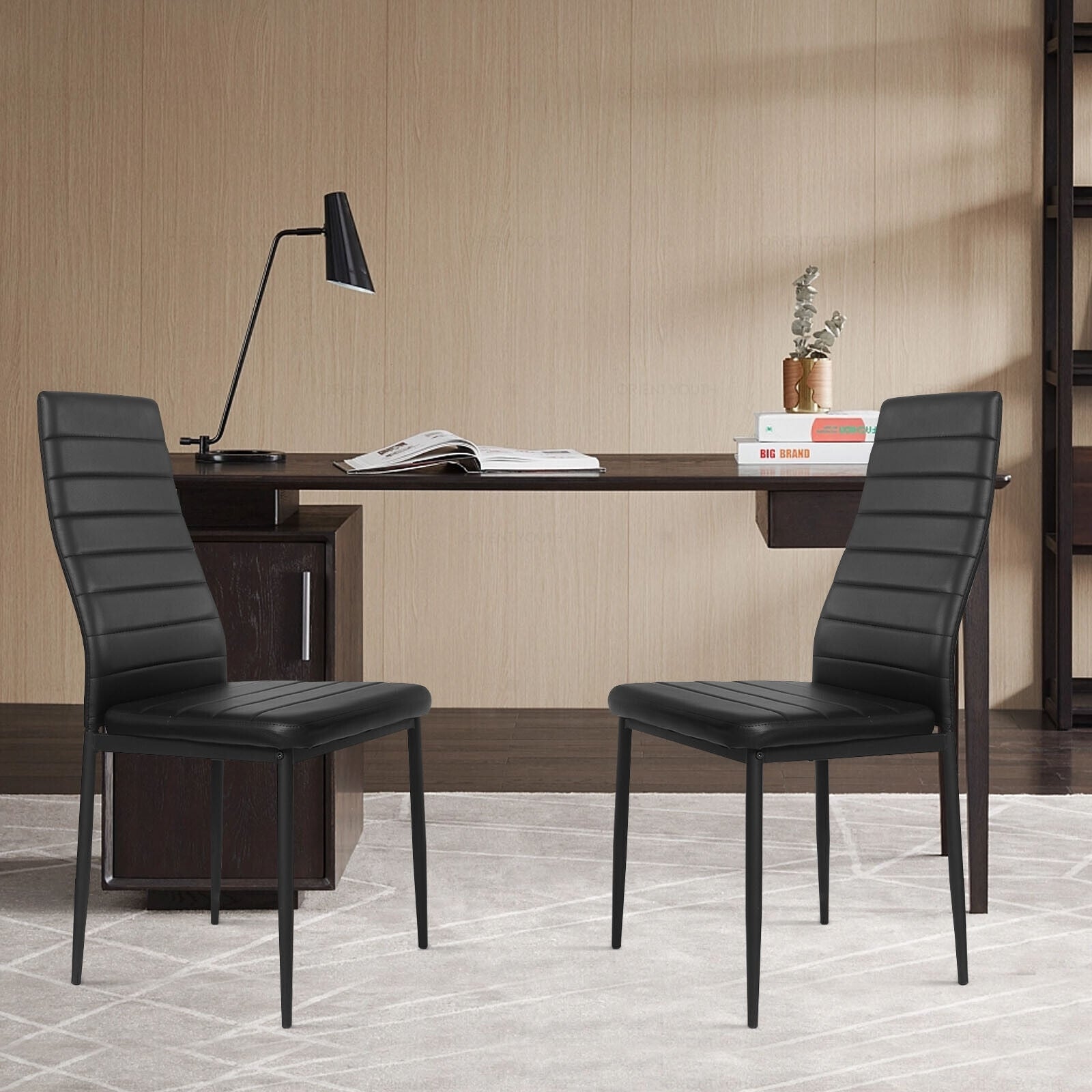 Modern Leather Dining Chair Set, 4 Pieces, Metal Frame Dining Chairs at Gallery Canada
