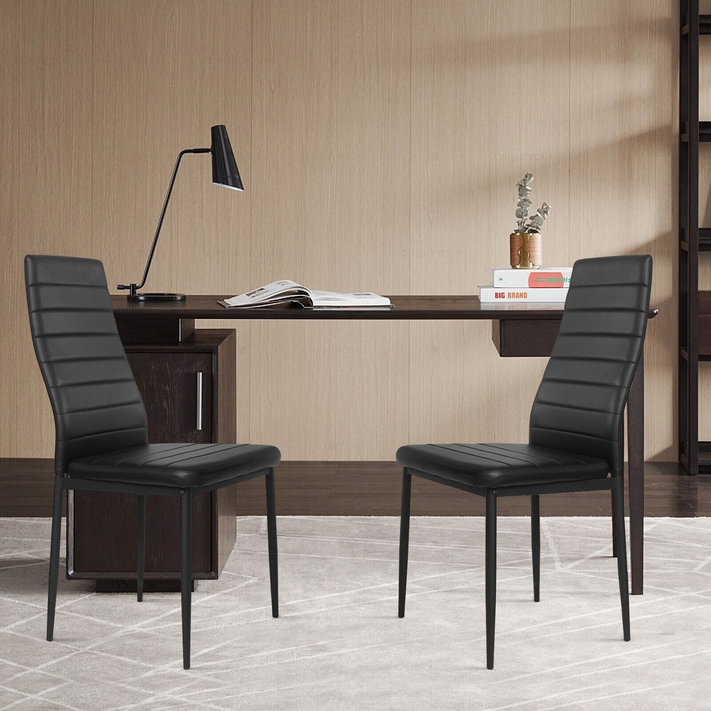 Modern Leather Dining Chair Set, 4 Pieces, Metal Frame Dining Chairs at Gallery Canada
