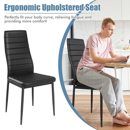 Modern Leather Dining Chair Set, 4 Pieces, Metal Frame Dining Chairs at Gallery Canada