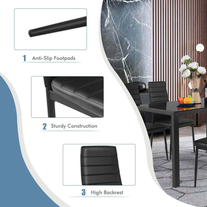 Modern Leather Dining Chair Set, 4 Pieces, Metal Frame Dining Chairs at Gallery Canada