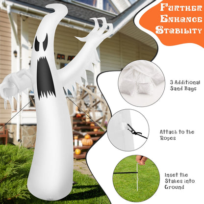 12 Feet Halloween Inflatable Ghost With LED Lights, White Halloween at Gallery Canada