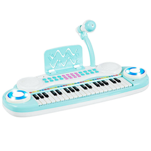 37 Electric Keyboard Piano With Microphone, Blue