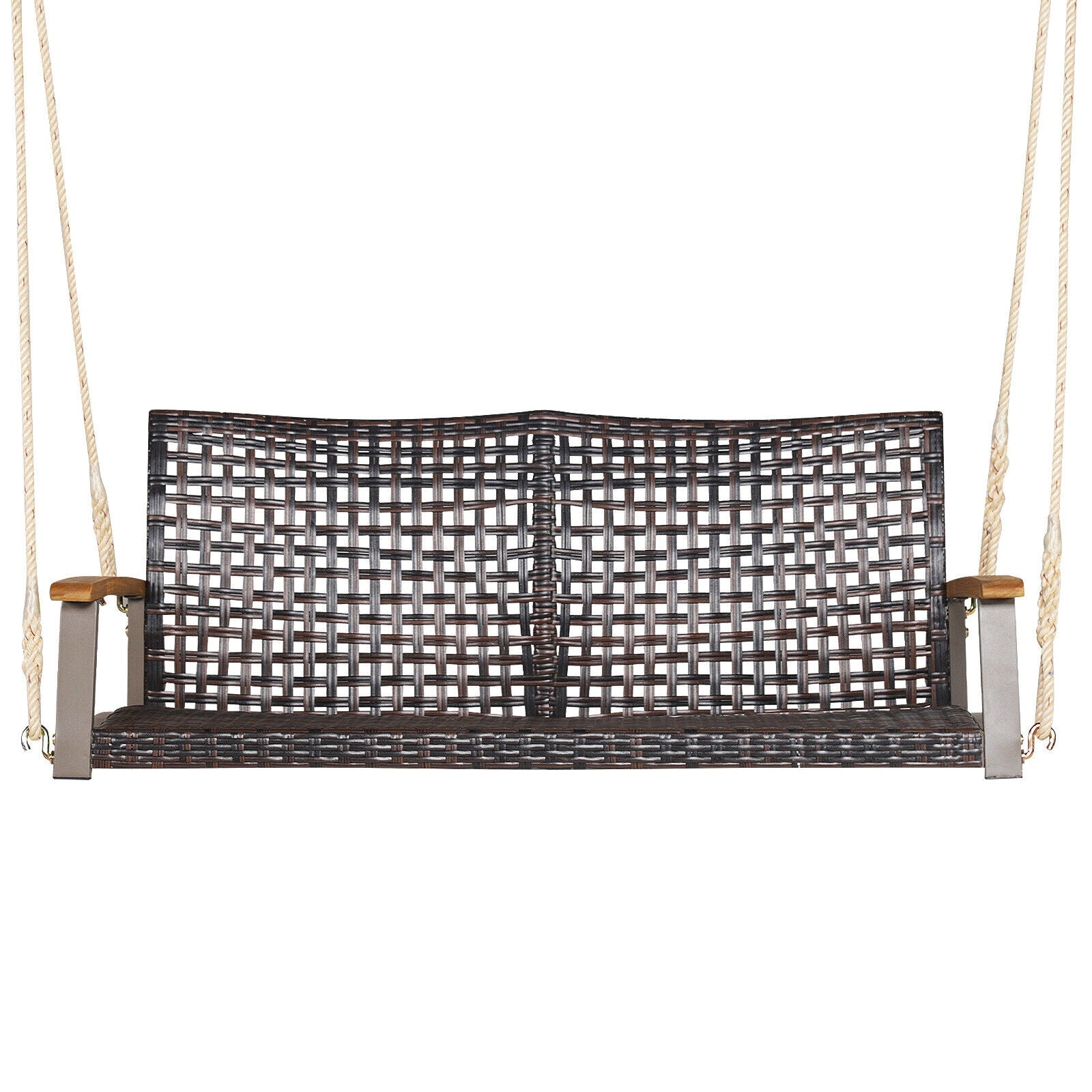 2-Person Rattan Hanging Swing Chair, Red Porch Swings at Gallery Canada