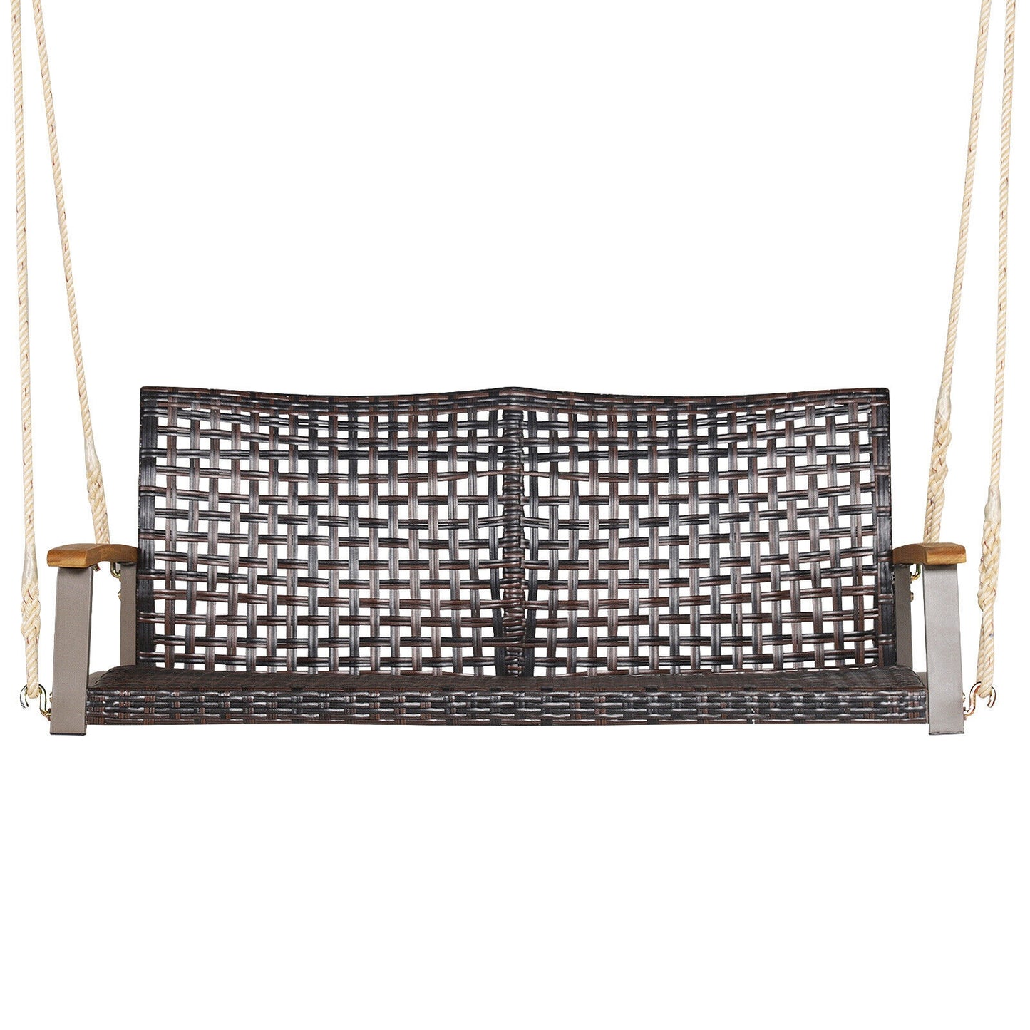 2-Person Rattan Hanging Swing Chair, Red Porch Swings at Gallery Canada