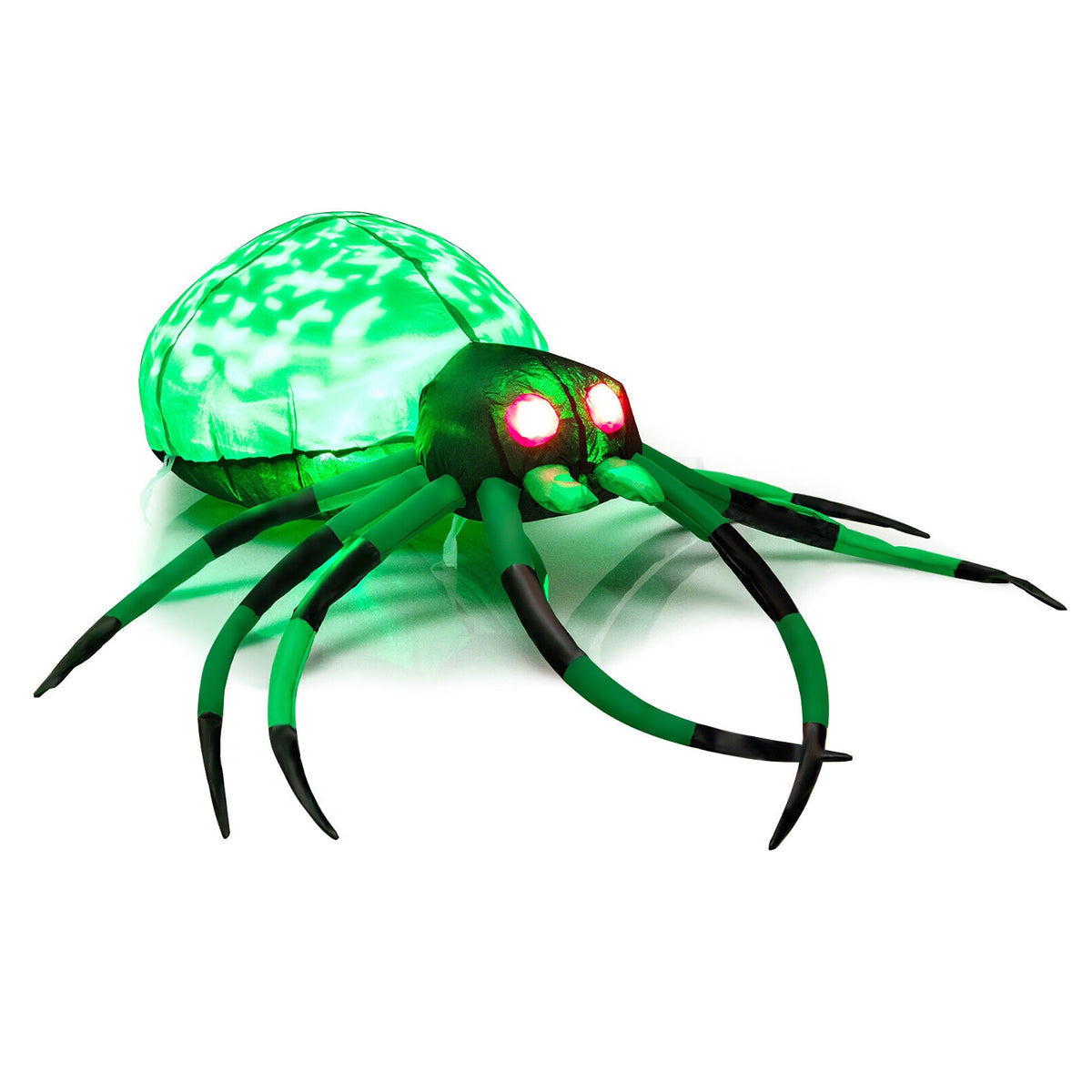 5 Feet Halloween Inflatable Spider With Cobweb, LEDs, Green Halloween Green at Gallery Canada
