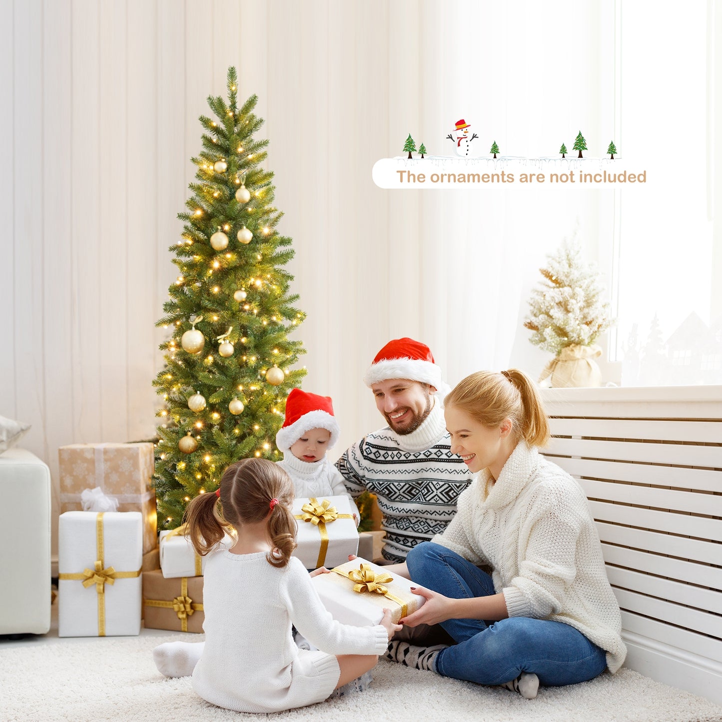 6 Feet Pre-Lit Artificial Christmas Tree, 648 PVC PE Branch Tips, Green Christmas Tree at Gallery Canada