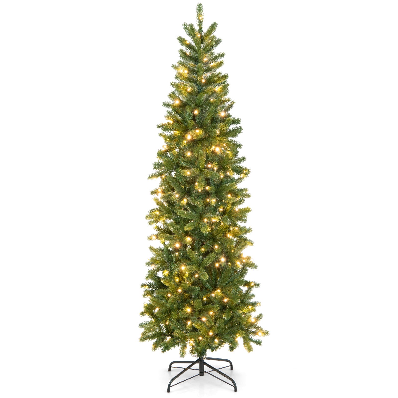 6 Feet Pre-Lit Artificial Christmas Tree, 648 PVC PE Branch Tips, Green Christmas Tree at Gallery Canada