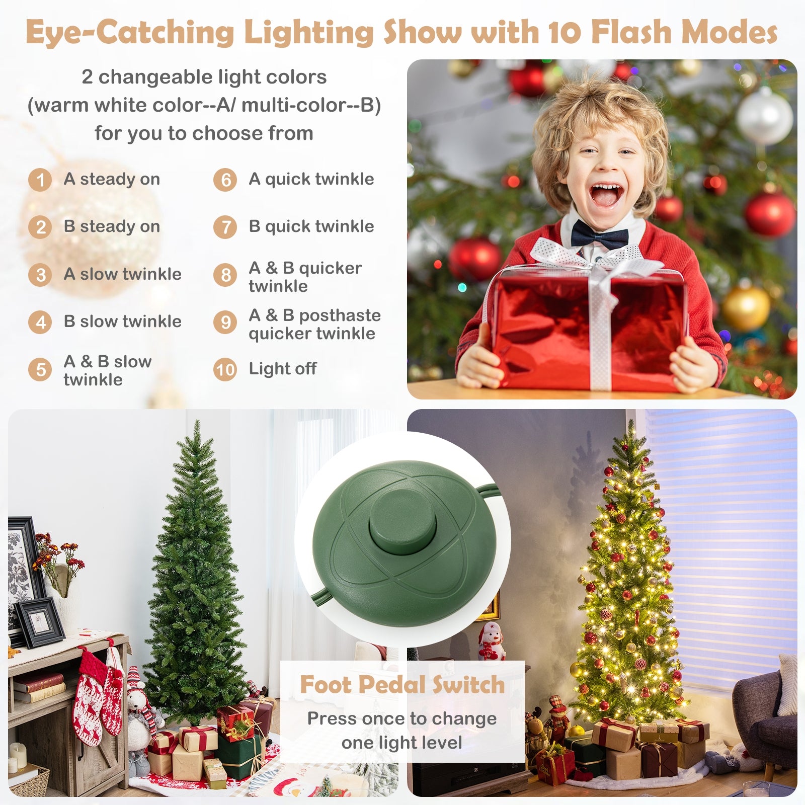6 Feet Pre-Lit Artificial Christmas Tree, 648 PVC PE Branch Tips, Green Christmas Tree at Gallery Canada