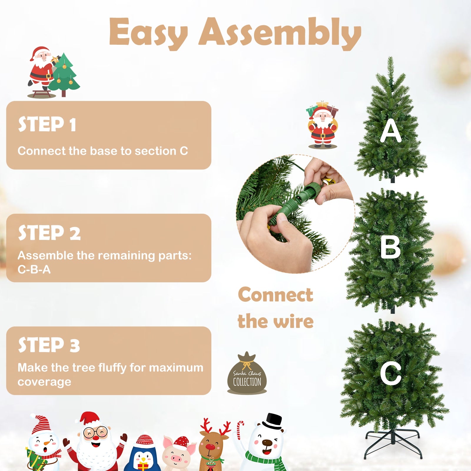 6 Feet Pre-Lit Artificial Christmas Tree, 648 PVC PE Branch Tips, Green Christmas Tree at Gallery Canada