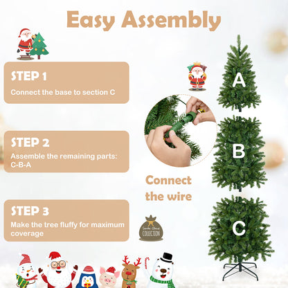 6 Feet Pre-Lit Artificial Christmas Tree, 648 PVC PE Branch Tips, Green Christmas Tree at Gallery Canada