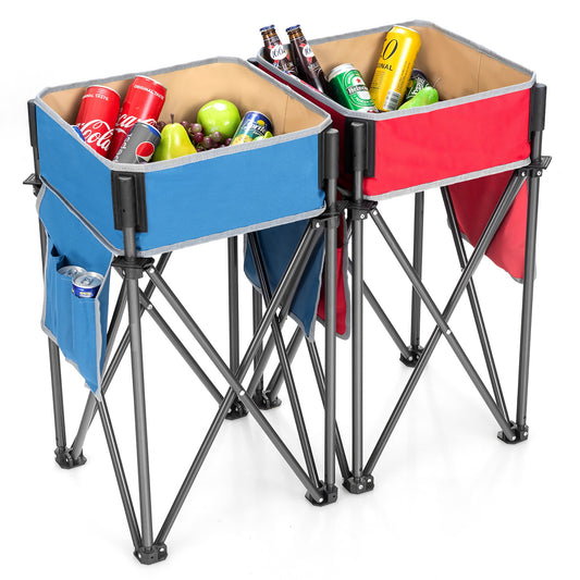 Folding Camping Tables, Large Capacity Storage Sink, BlueRed Camping Furniture Blue at Gallery Canada