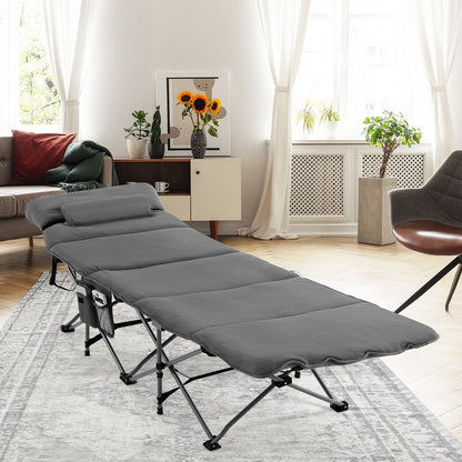 Folding Retractable Camping Cot With Mattress, Carry Bag, Gray Camping Furniture at Gallery Canada