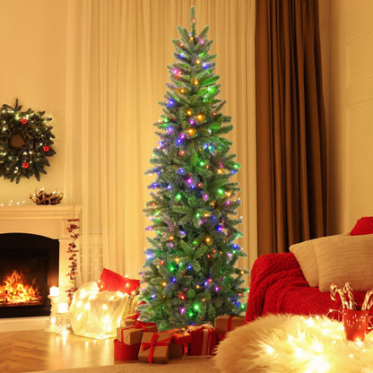 7.5 Feet Pre-lit Artificial Christmas Tree, Warm White Multi-color LED Lights, Green Christmas Tree at Gallery Canada