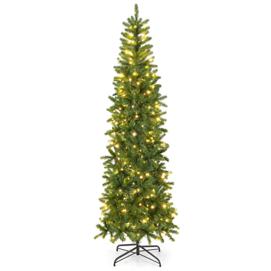 7.5 Feet Pre-lit Artificial Christmas Tree, Warm White Multi-color LED Lights, Green Christmas Tree Green at Gallery Canada