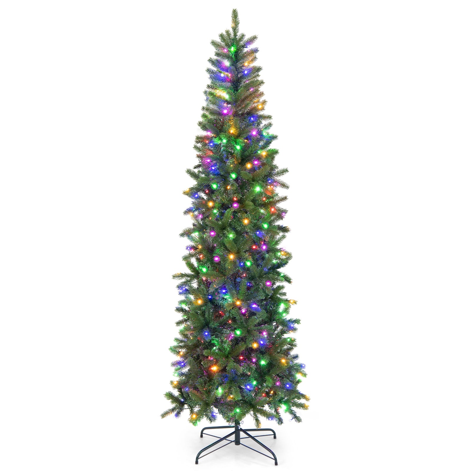7.5 Feet Pre-lit Artificial Christmas Tree, Warm White Multi-color LED Lights, Green Christmas Tree at Gallery Canada