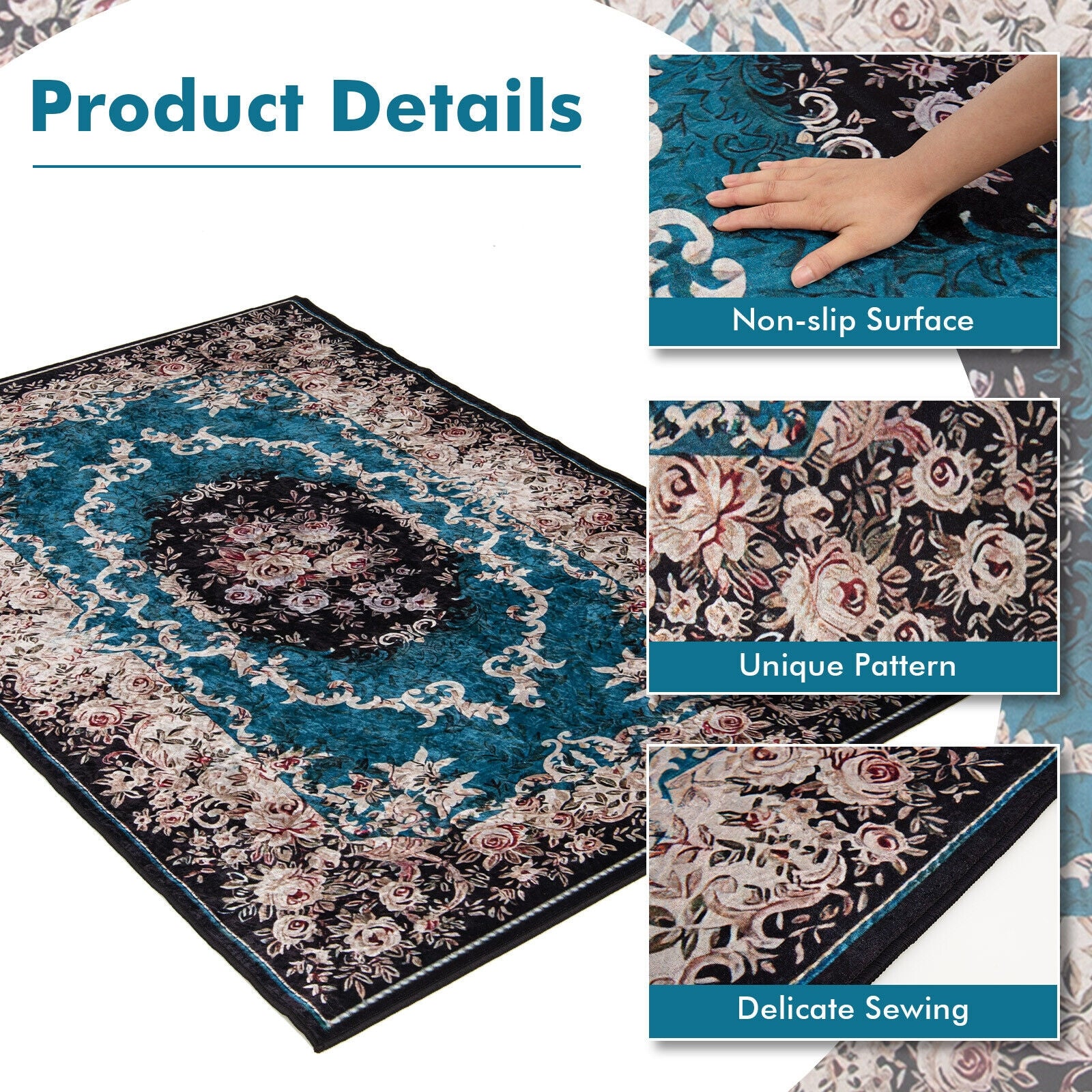Non-Shedding Anti-Slip Area Rug, Size S, Multicolor Rugs at Gallery Canada