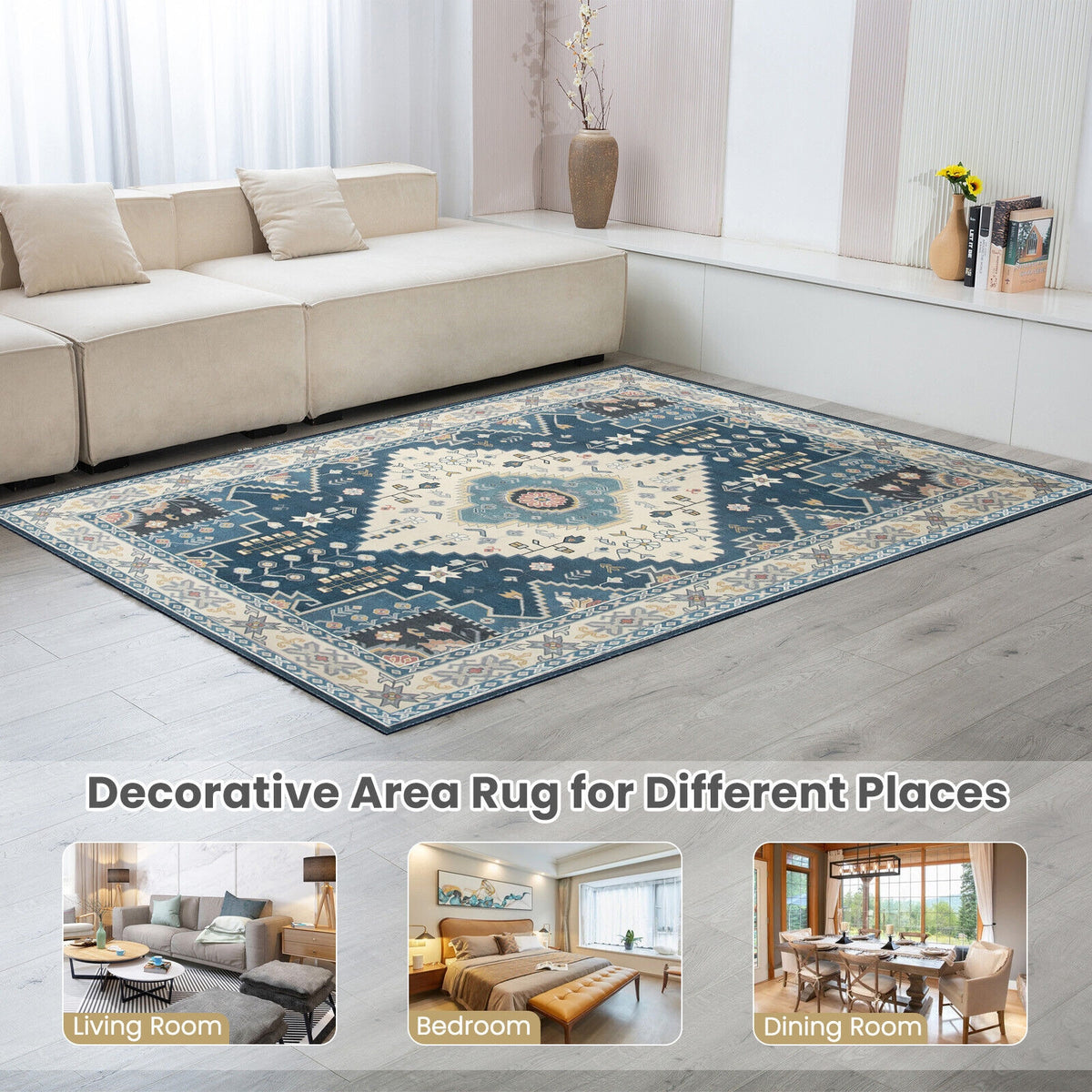 Faux Wool Fabric Area Rugs Doormat, M, Multicolor Rugs at Gallery Canada