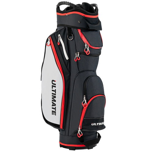 9.5 Inch Golf Cart Bag, 14 Way Dividers, Top Organizer, Black
