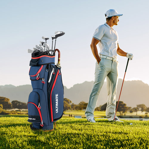 9.5 Inch Golf Cart Bag, 14 Way Dividers, Top Organizer, Navy