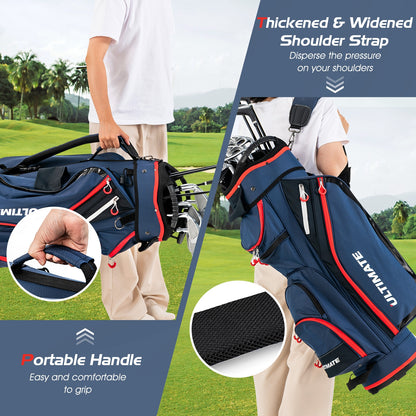 9.5 Inch Golf Cart Bag, 14 Way Dividers, Top Organizer, Navy Golf at Gallery Canada