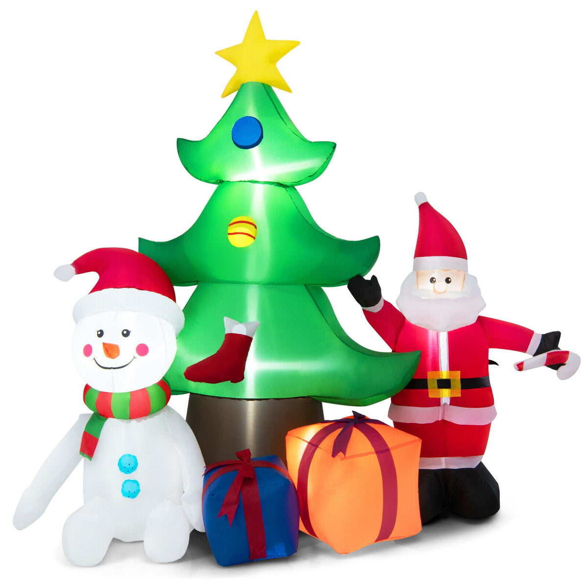 7.2 Feet Inflatable Christmas Tree With Santa Claus, Multicolor Christmas Inflatables at Gallery Canada