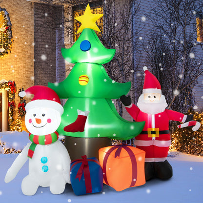 7.2 Feet Inflatable Christmas Tree With Santa Claus, Multicolor Christmas Inflatables at Gallery Canada