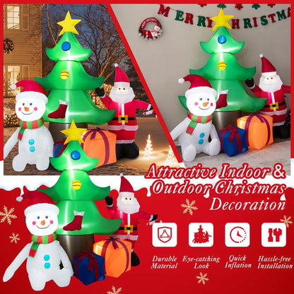 7.2 Feet Inflatable Christmas Tree With Santa Claus, Multicolor Christmas Inflatables at Gallery Canada