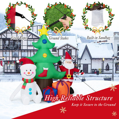 7.2 Feet Inflatable Christmas Tree With Santa Claus, Multicolor Christmas Inflatables at Gallery Canada