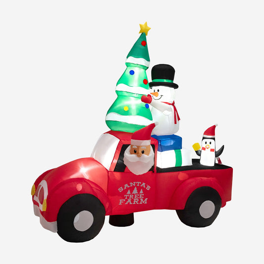 8 Feet Wide Inflatable Santa Claus Driving Car, LED, Air Blower, Multicolor Christmas Inflatables Multicolor at Gallery Canada