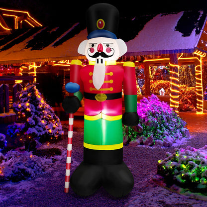 8 Feet Inflatable Nutcracker Soldier, 2 Built-in LED Lights, Multicolor Christmas Inflatables at Gallery Canada
