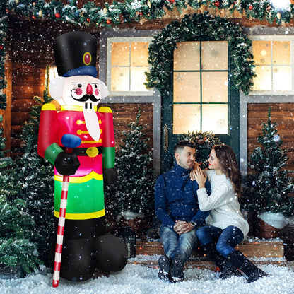 8 Feet Inflatable Nutcracker Soldier, 2 Built-in LED Lights, Multicolor Christmas Inflatables at Gallery Canada