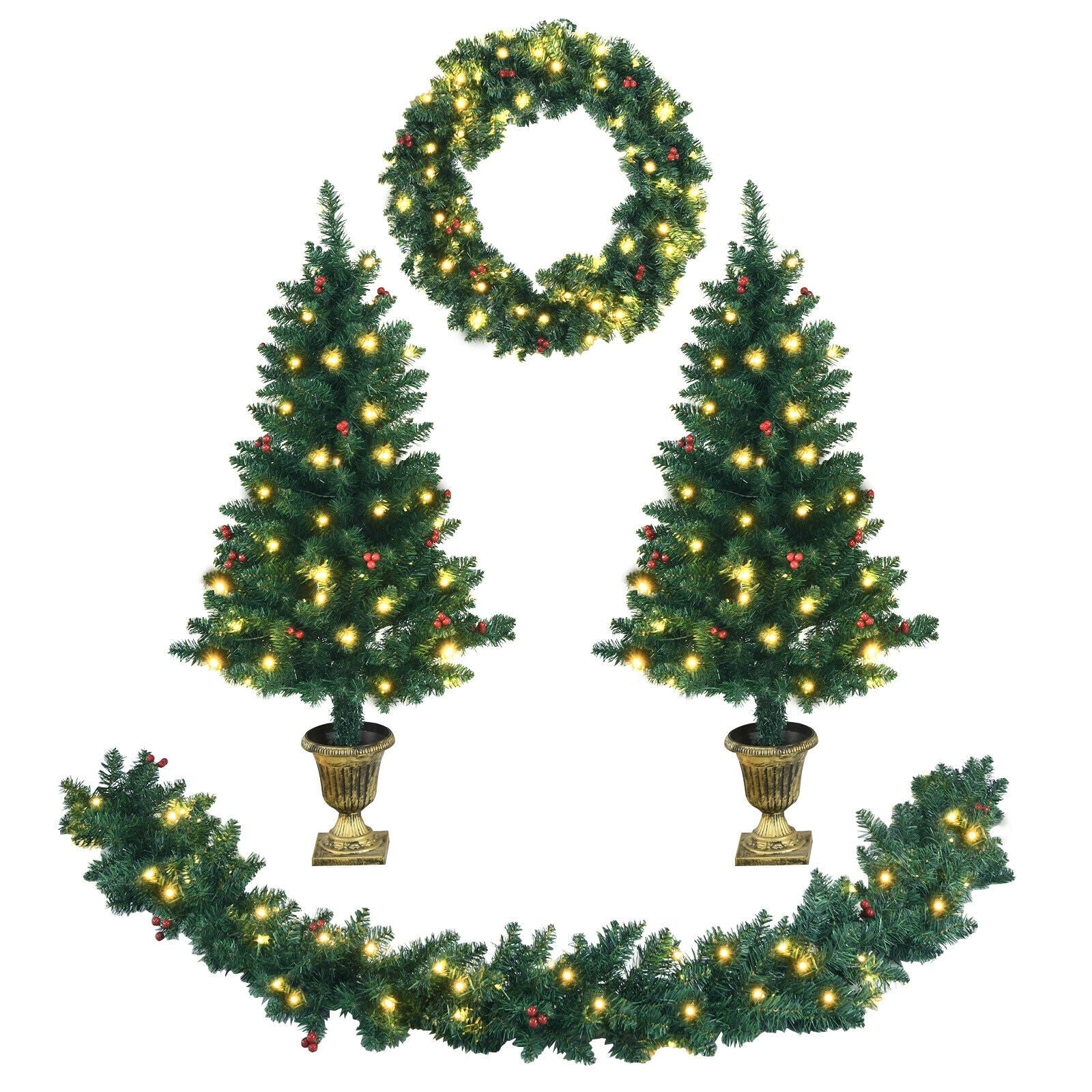 Christmas Decoration Set, Garland Wreath, Entrance Trees, Green Christmas Decor & Accessories Green at Gallery Canada