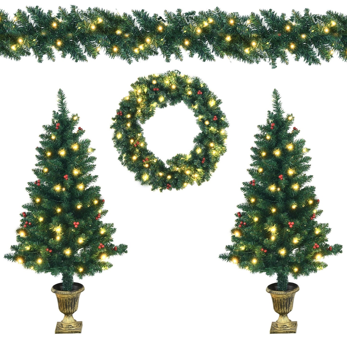 Christmas Decoration Set, Garland Wreath, Entrance Trees, Green Christmas Decor & Accessories at Gallery Canada