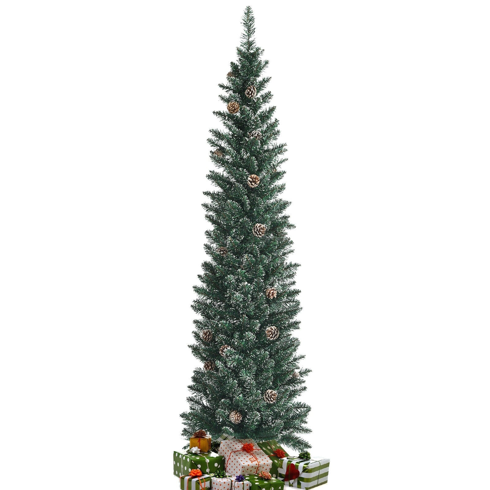 Artificial Pencil Christmas Tree, Pine Cones, 6 ft, Green Christmas Tree at Gallery Canada
