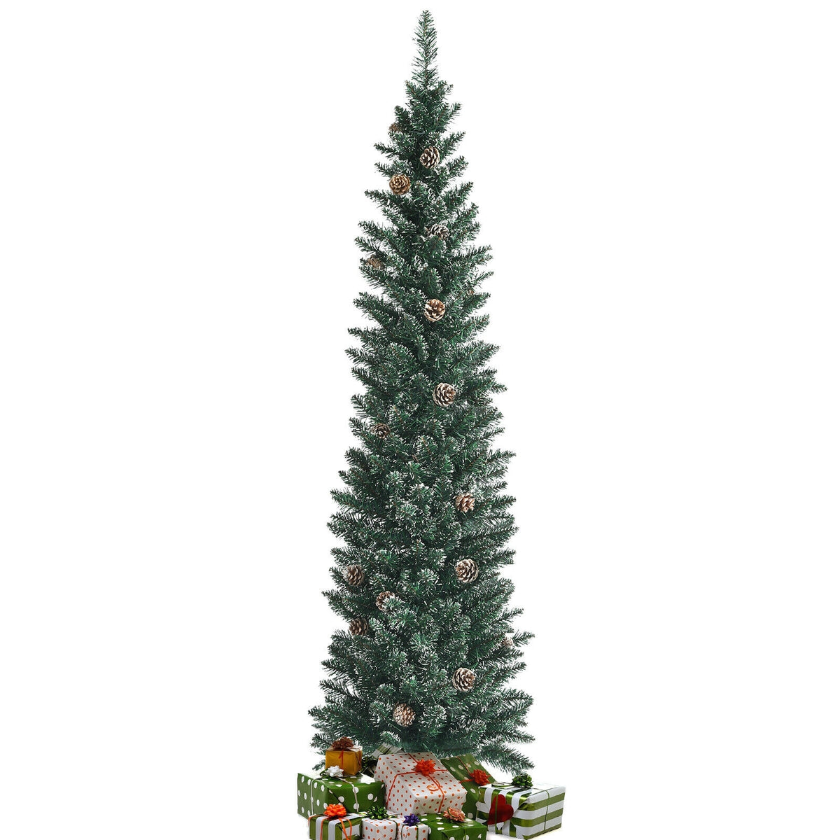 Artificial Pencil Christmas Tree, Pine Cones, 6 ft, Green Christmas Tree at Gallery Canada