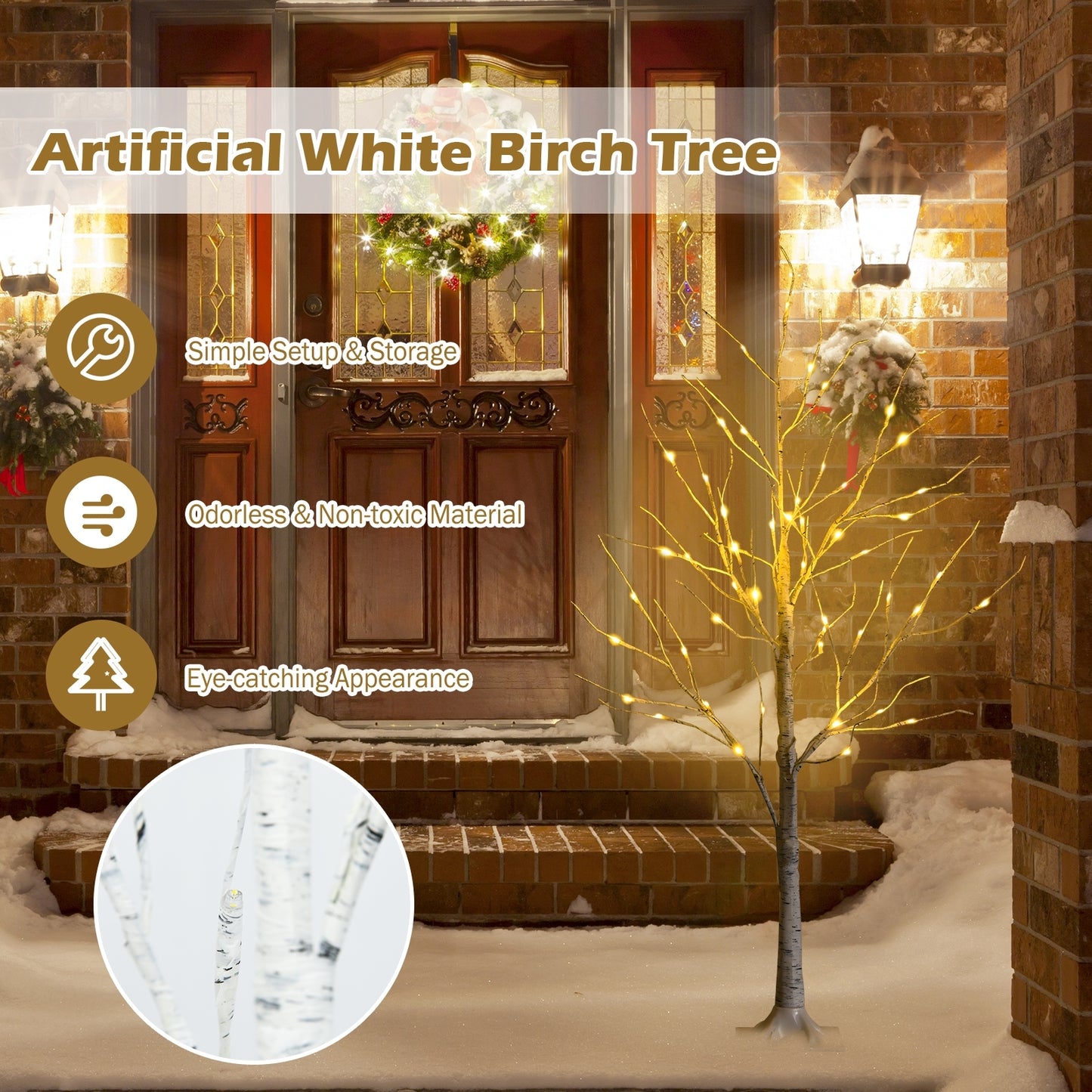 Pre-Lit Twig Birch Christmas Tree, 4 ft, White Christmas Tree at Gallery Canada
