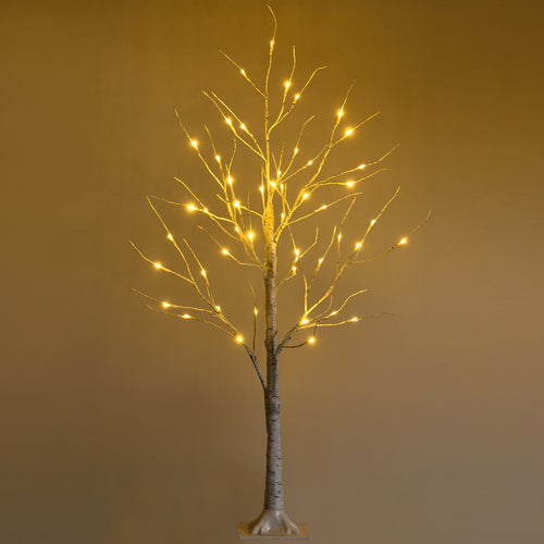Pre-Lit Twig Birch Christmas Tree, 4 ft, White