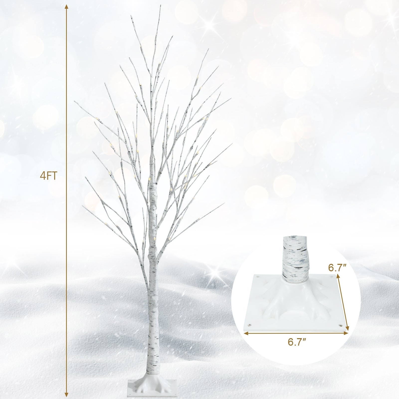 Pre-Lit Twig Birch Christmas Tree, 4 ft, White Christmas Tree at Gallery Canada