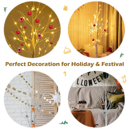 Pre-Lit Twig Birch Christmas Tree, 4 ft, White Christmas Tree at Gallery Canada