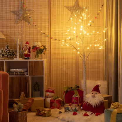 5 Feet Pre-Lit Twig Birch Tree, 72 LED Lights, White Christmas Tree at Gallery Canada