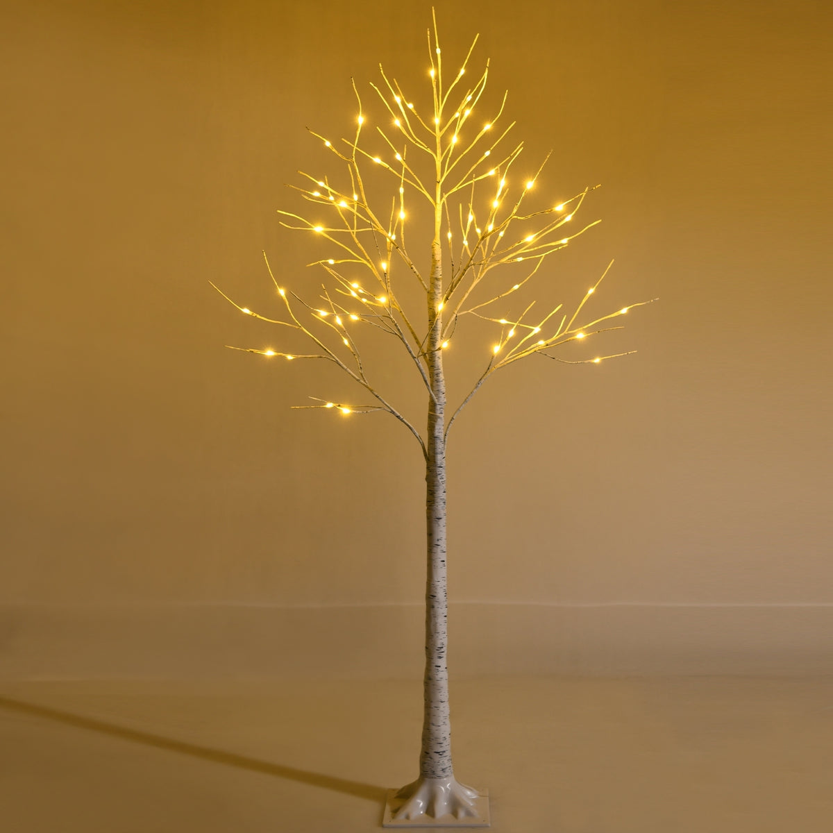 5 Feet Pre-Lit Twig Birch Tree, 72 LED Lights, White Christmas Tree at Gallery Canada