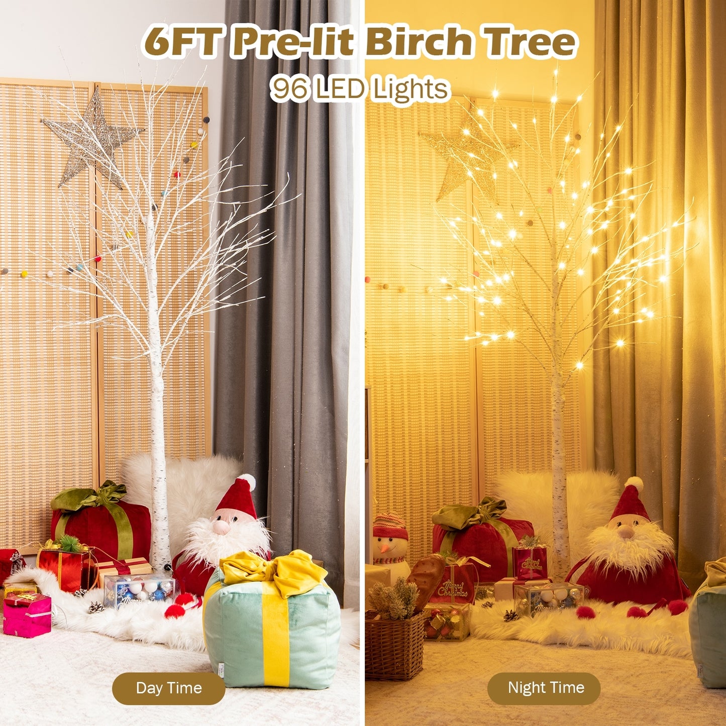 Pre-Lit Twig Birch Christmas Tree, 6 ft, White Christmas Tree at Gallery Canada