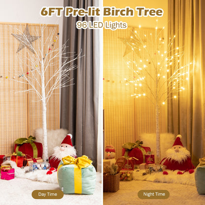 Pre-Lit Twig Birch Christmas Tree, 6 ft, White Christmas Tree at Gallery Canada