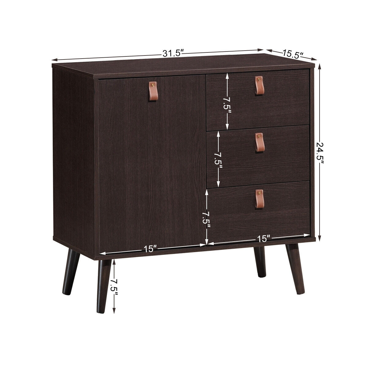 3-Drawer Sideboard Storage Cabinet, Brown Dressers & Chests at Gallery Canada