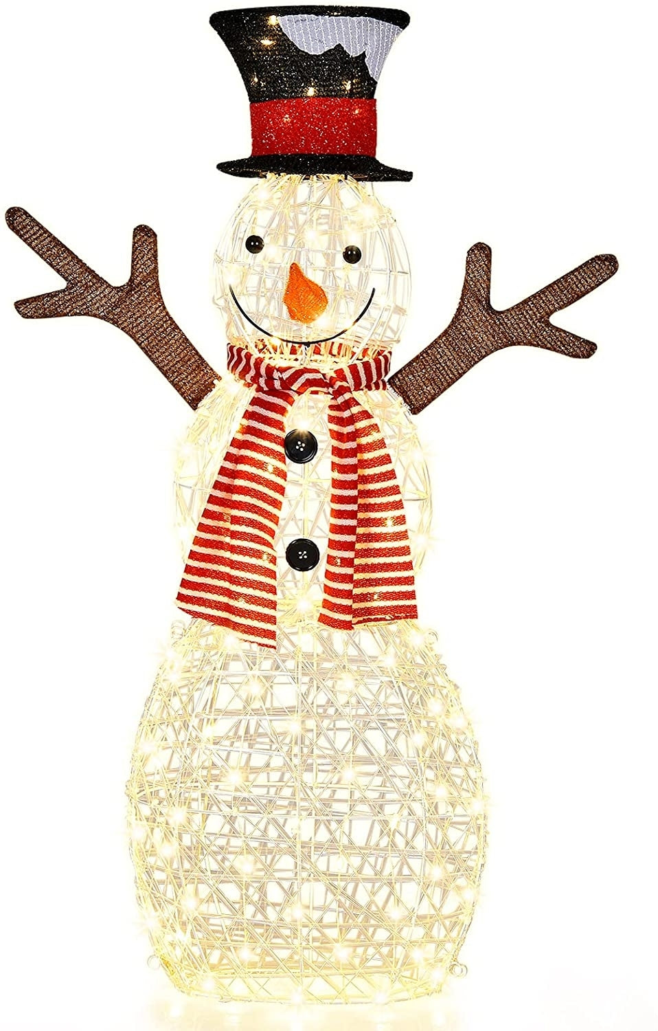 Christmas Lighted Snowman Decorations, Pre-Lit 80 Lights, Golden Christmas Decor & Accessories at Gallery Canada