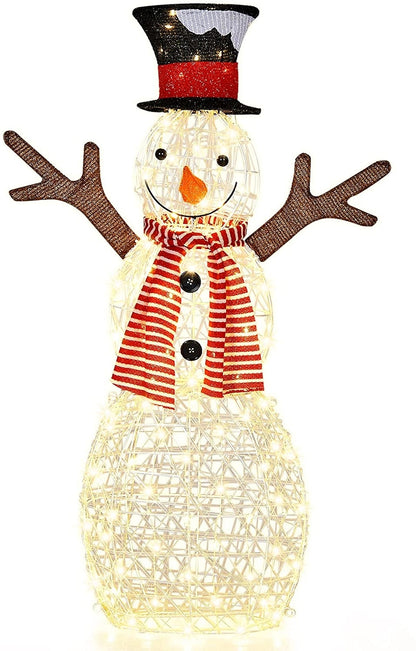 Christmas Lighted Snowman Decorations, Pre-Lit 80 Lights, Golden Christmas Decor & Accessories at Gallery Canada